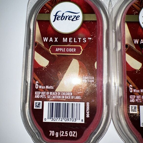 Febreze Fragrance Wax Melts 3 Pack Apple Cider 6 Each (18) 2.5oz Red Limited Ed. - Picture 2 of 5